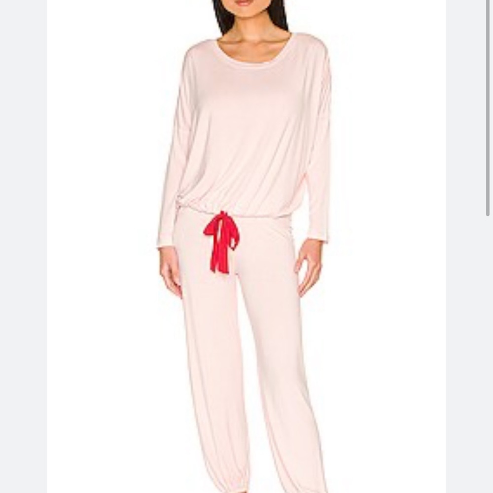 Eberjey Blush Pink & Red Gisele Pajama Set NWT